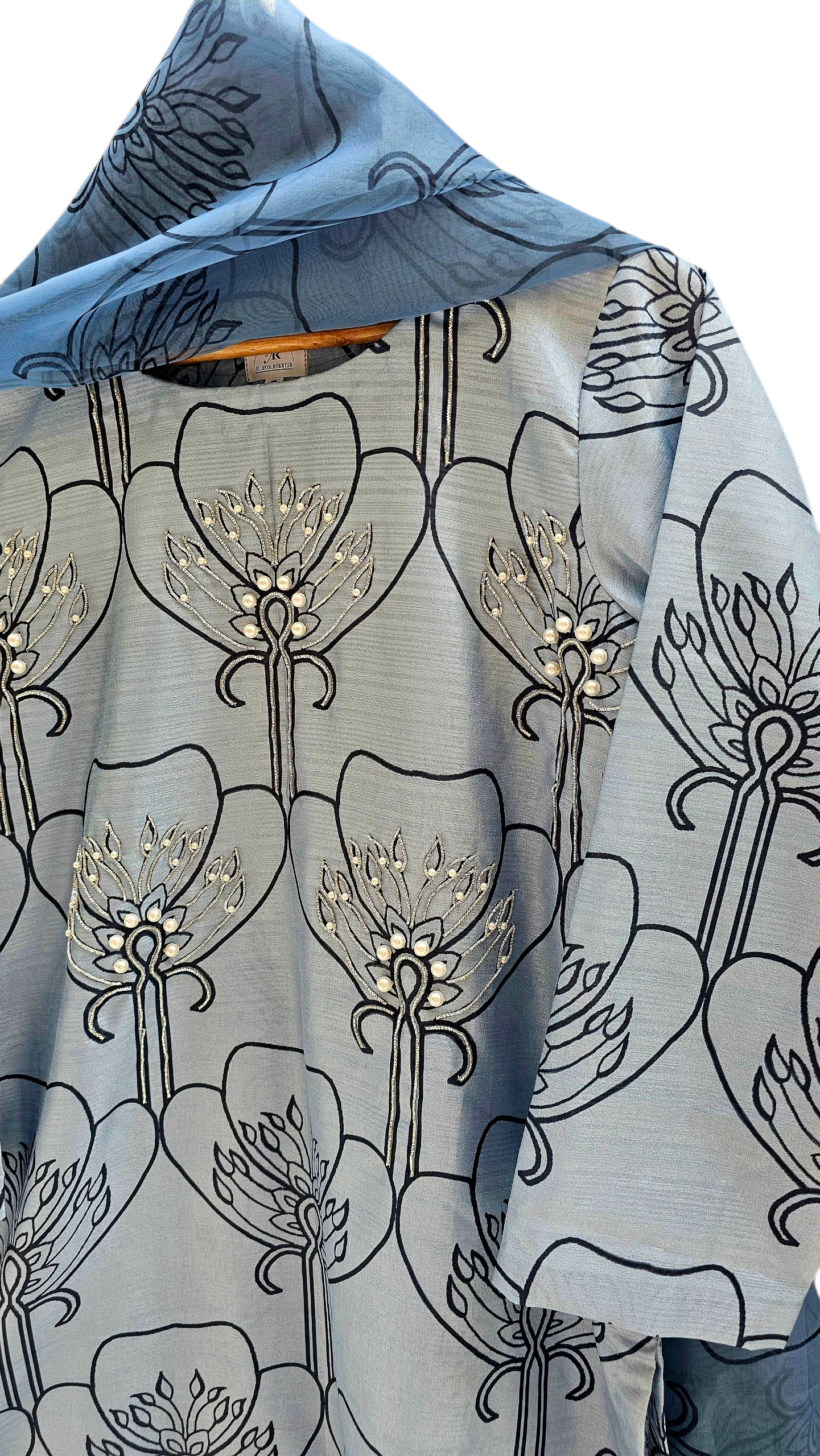 Azure Bloom Embellished Kurta Set