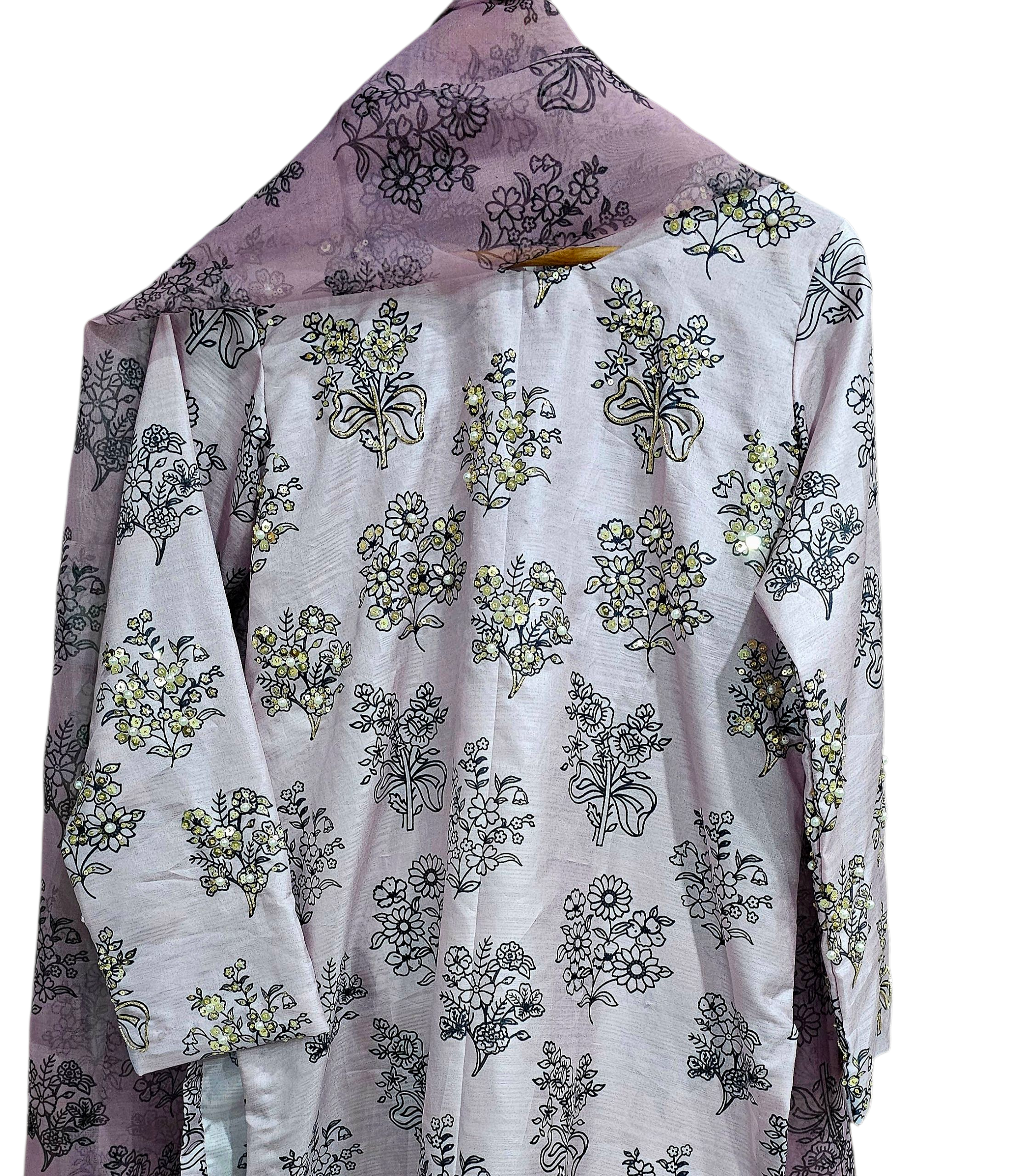 Powder pink Embellished Kurta Set