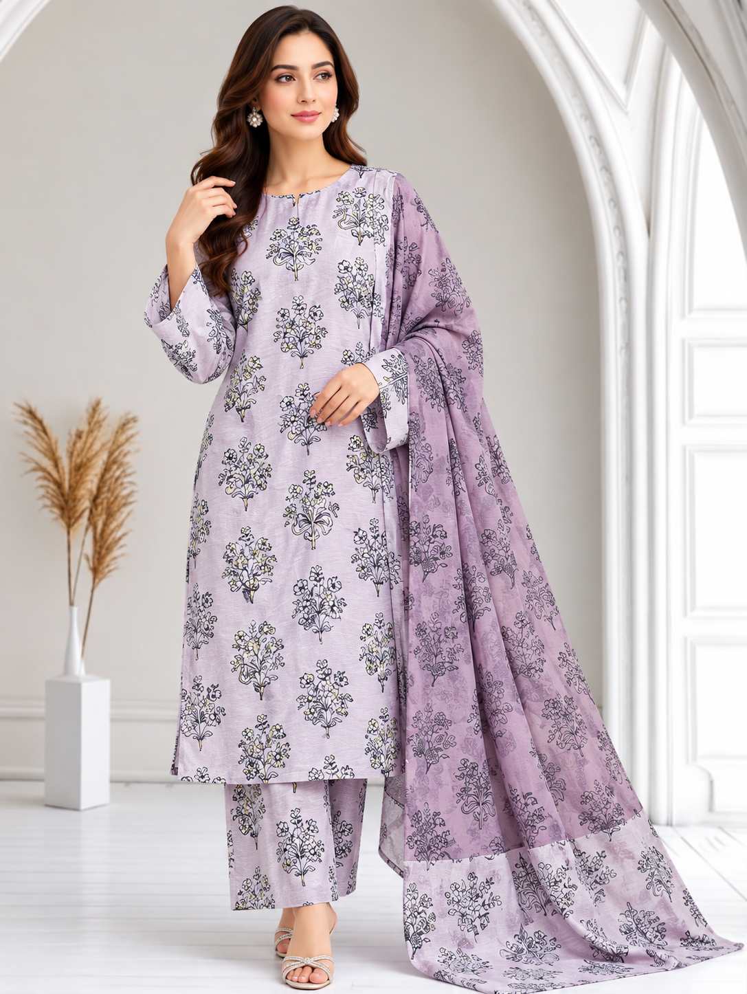 Powder pink Embellished Kurta Set