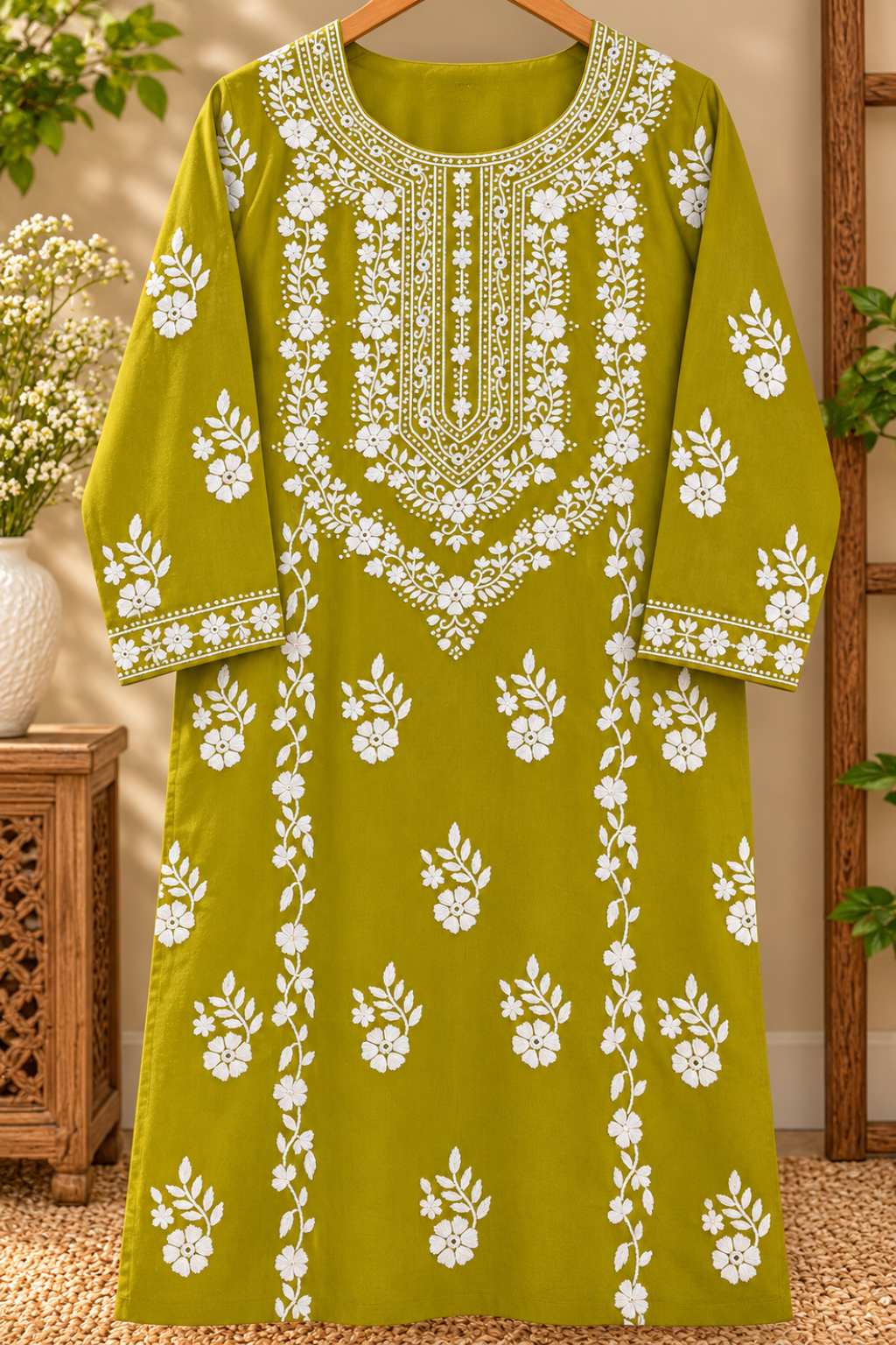 Hand-Embroidered Mirror Work Shirt
