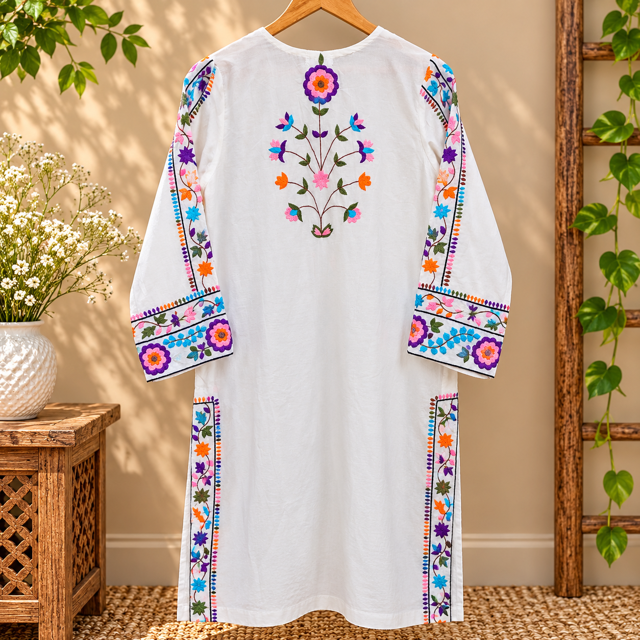 Multishade Bloom Handwork Kurta