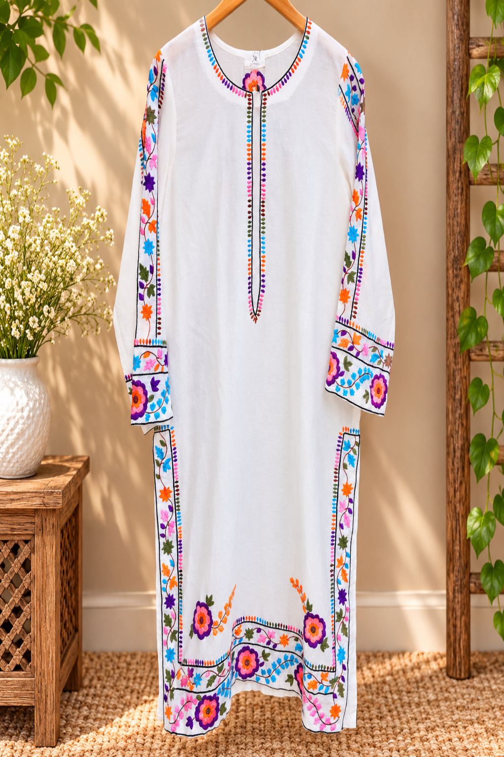 Multishade Bloom Handwork Kurta