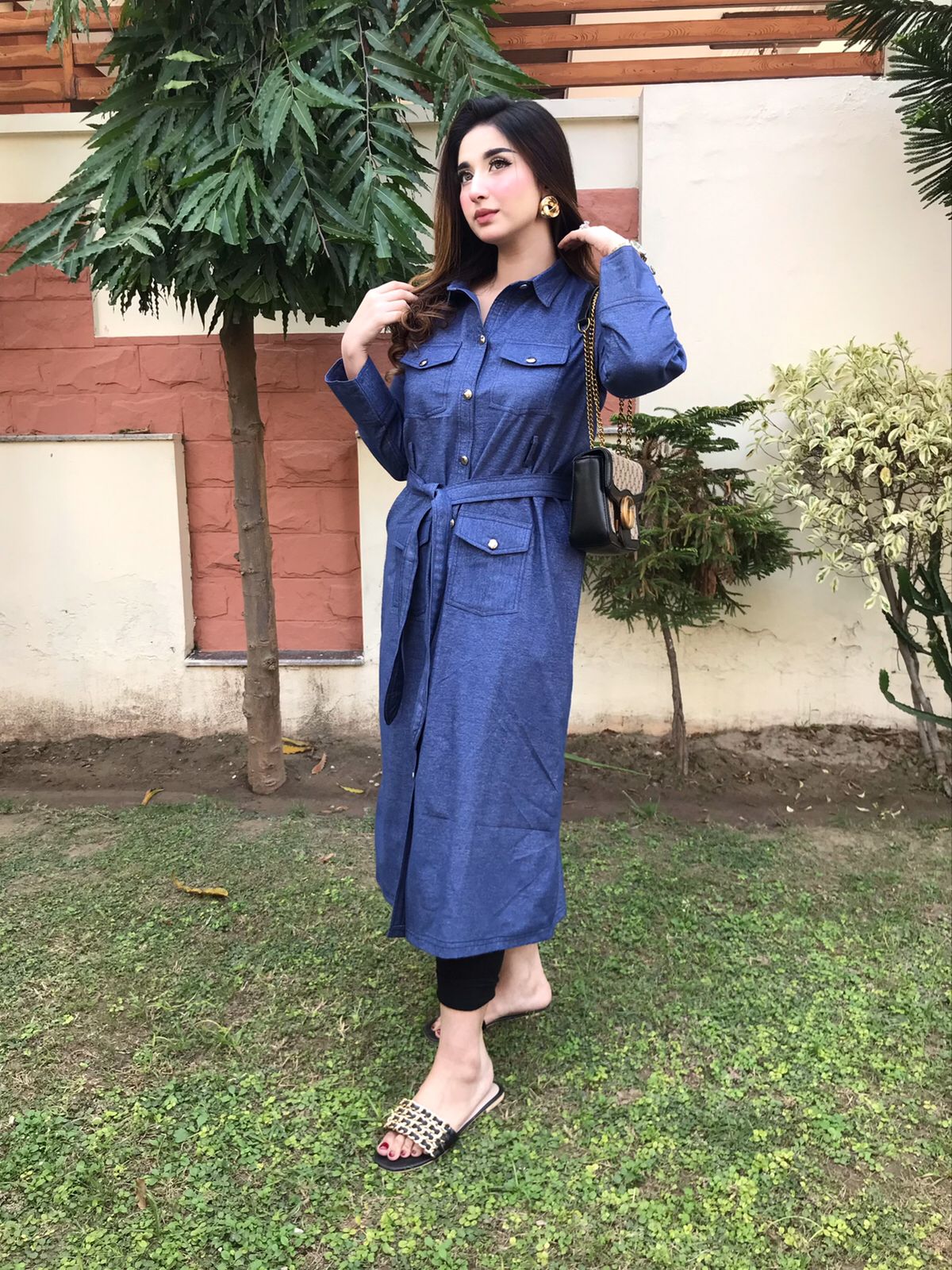 Denim Chic Belted Frock 💙