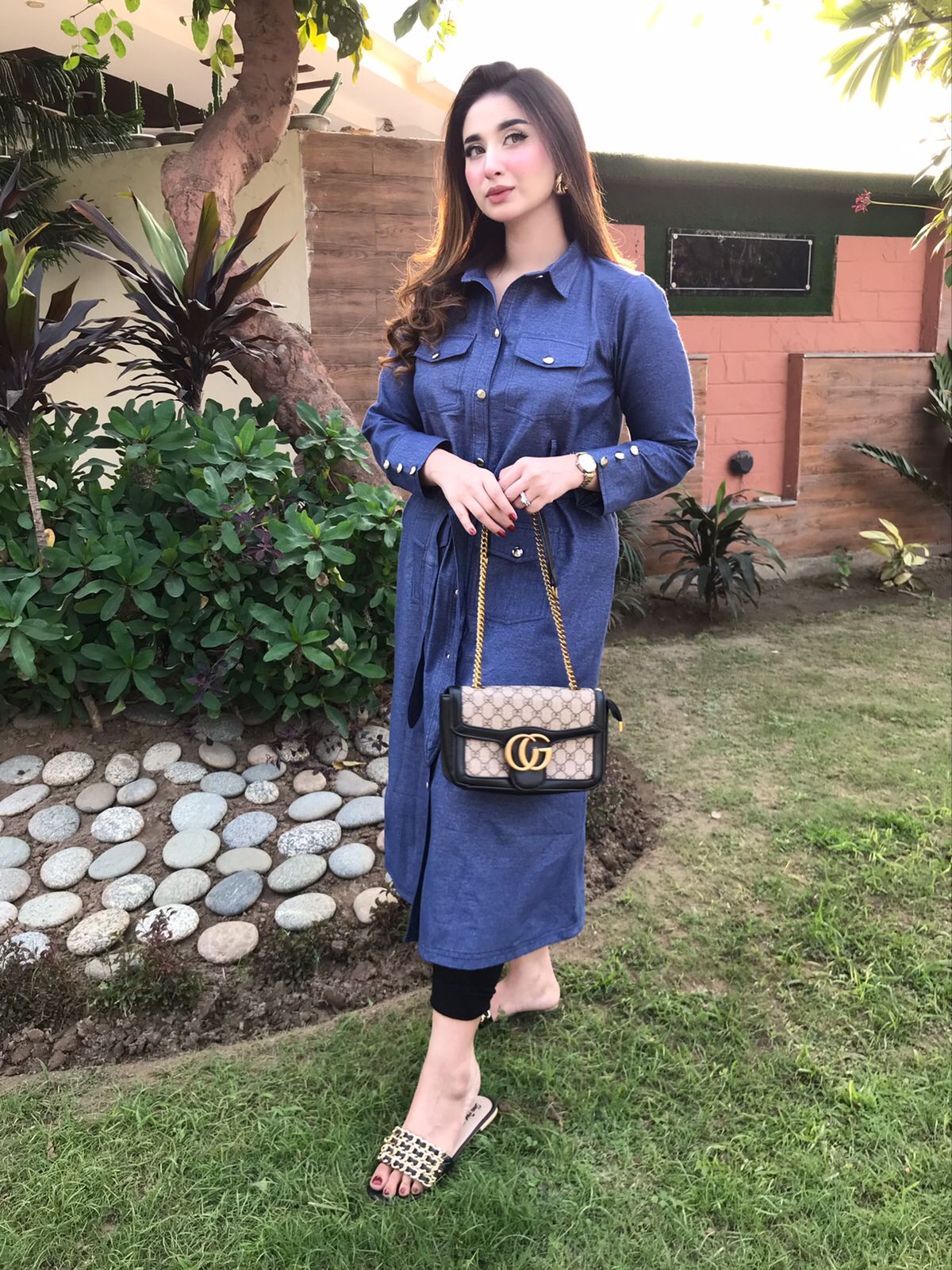Denim Chic Belted Frock 💙