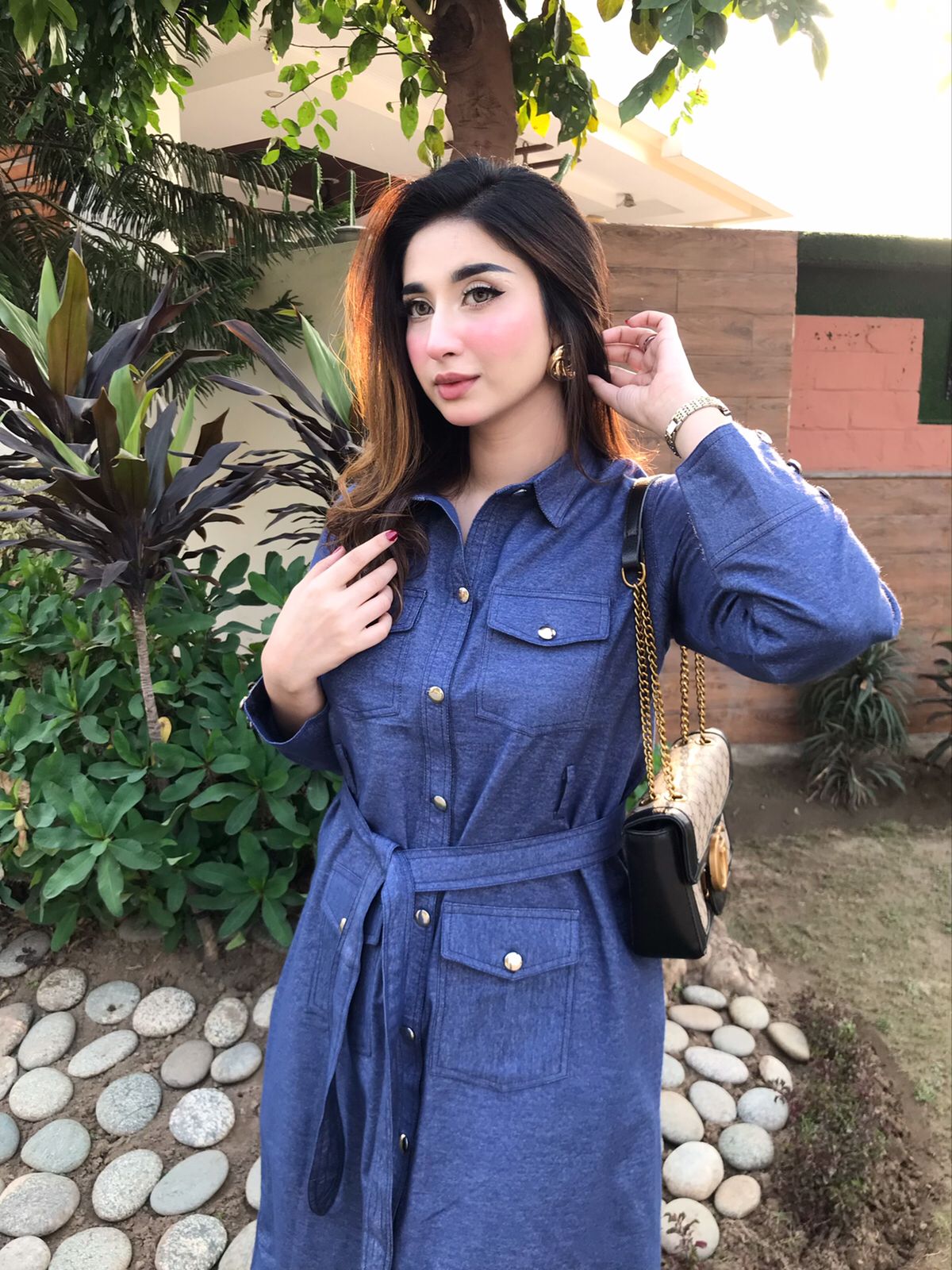Denim Chic Belted Frock 💙