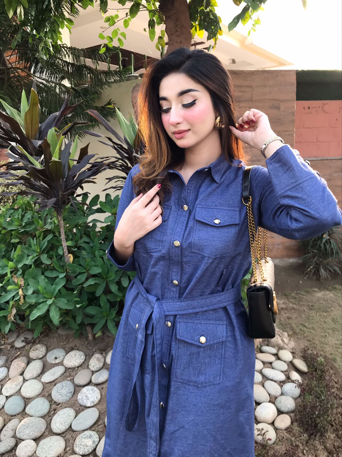 Denim Chic Belted Frock 💙