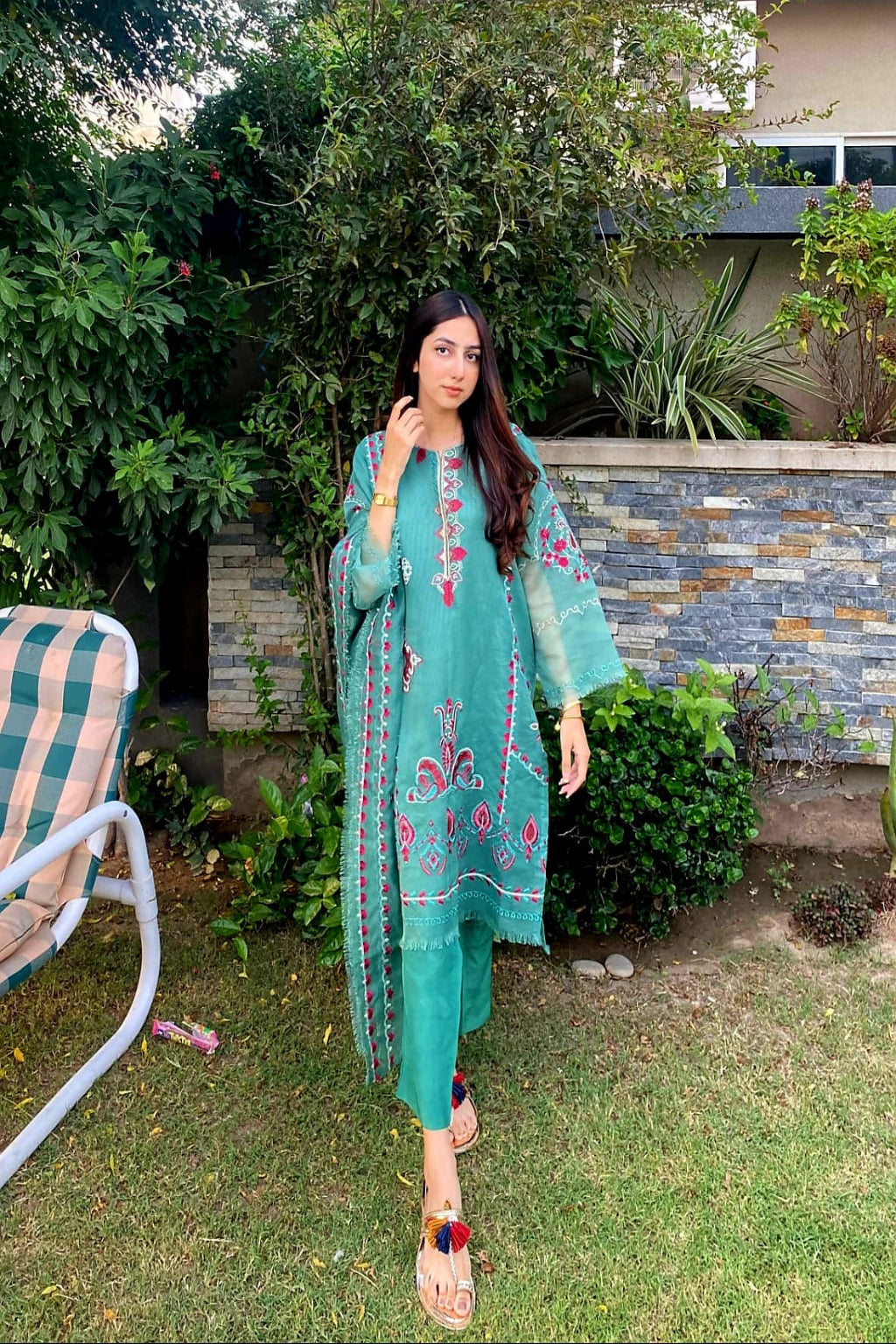 Pine Green – Embroidered 3-Piece Suit