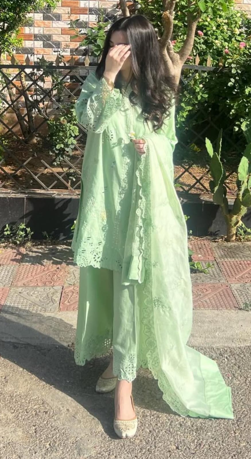 Mint Blossom Embroidered Lawn Suit