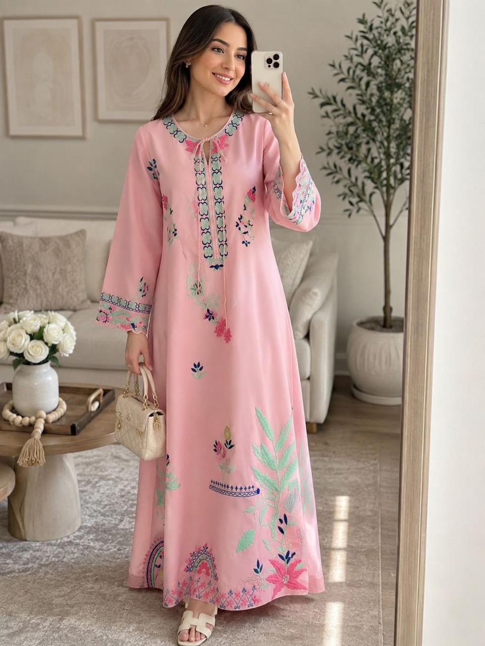 Blush Blossom – Pastel Pink Embroidered Suit