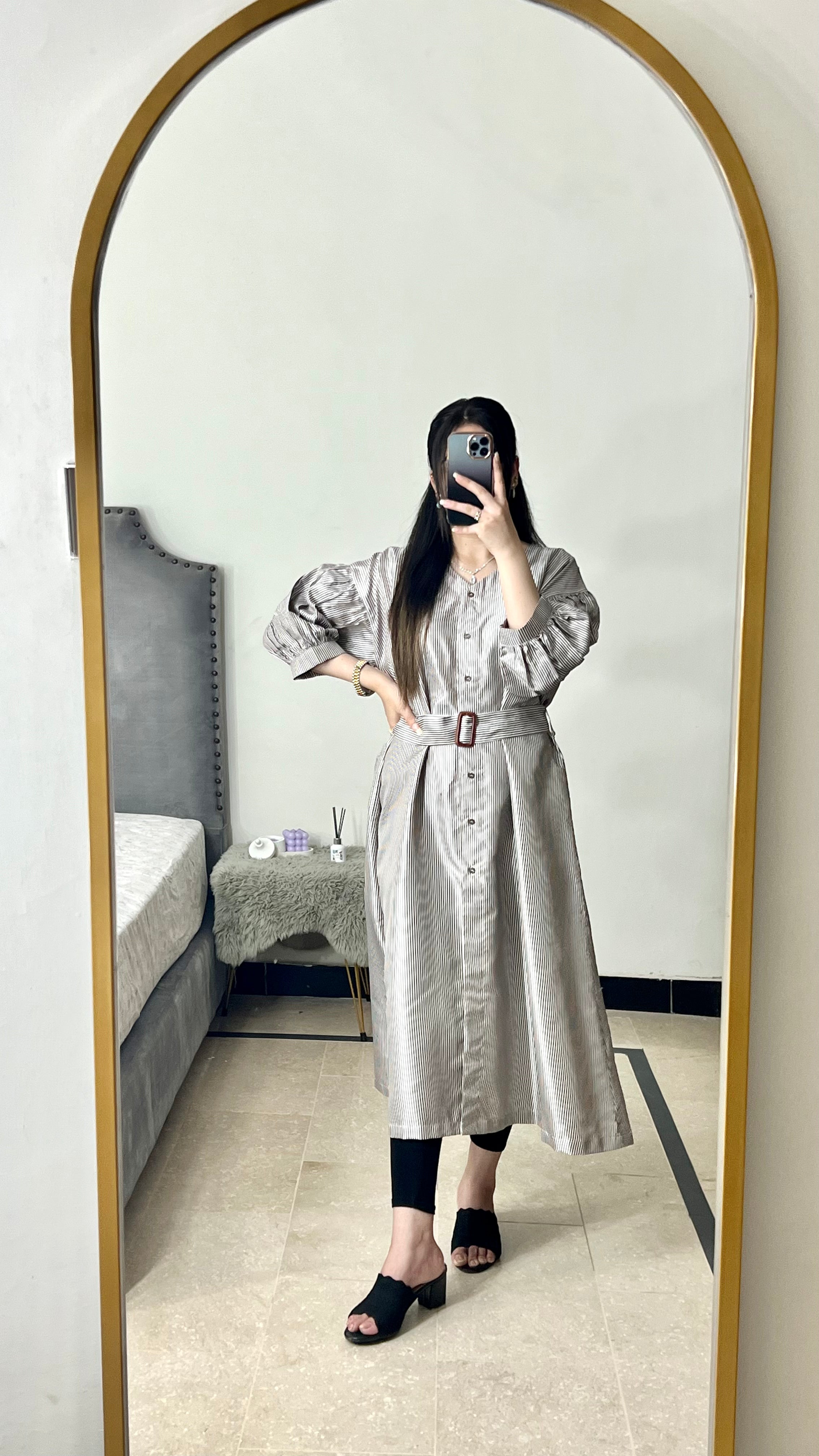 Silver Grace Belted Frock