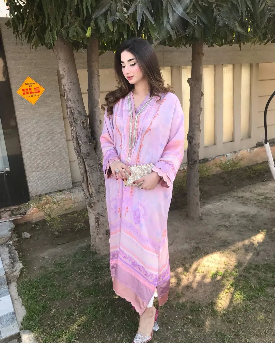 Blush Blossom – Pastel Pink printed kaftan