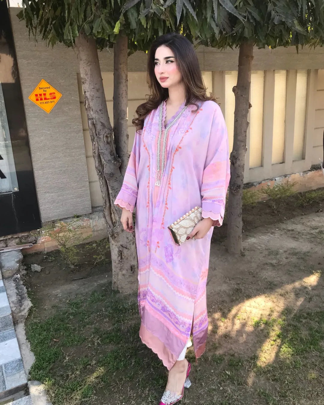 Blush Blossom – Pastel Pink printed kaftan
