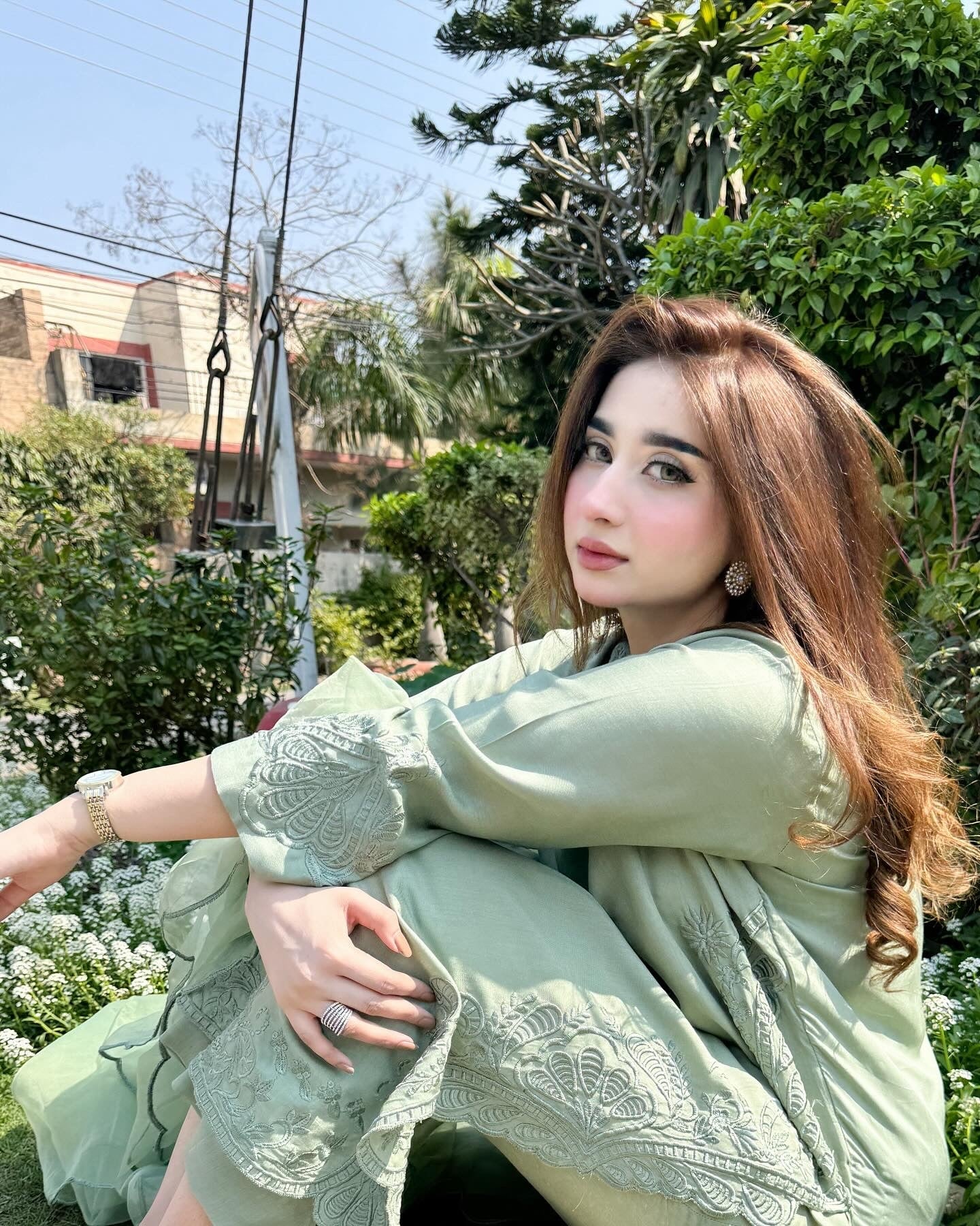 Moss Green- Embroidered 3-Piece Suit
