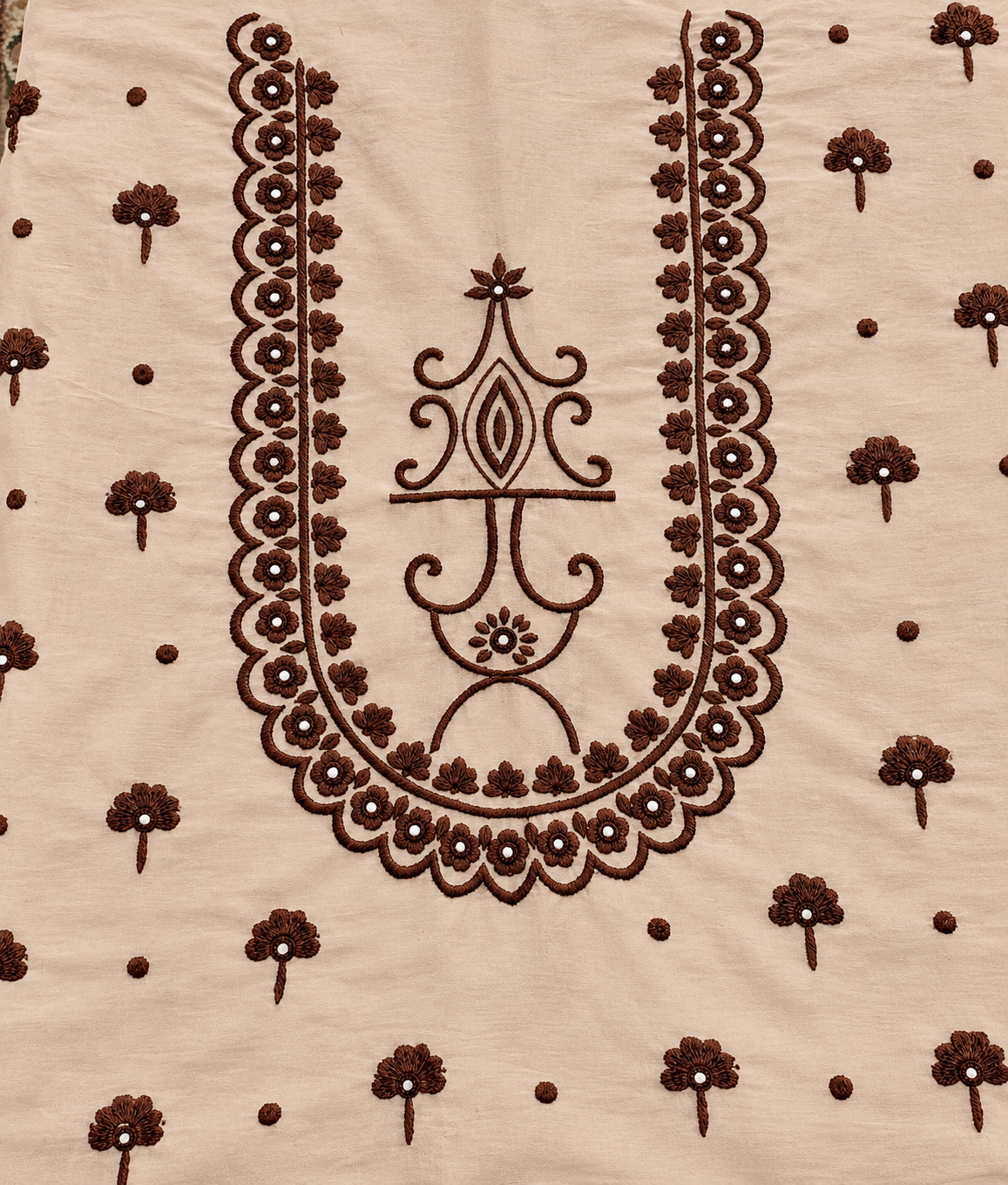 Mocha Bloom Summer Lawn Shirt