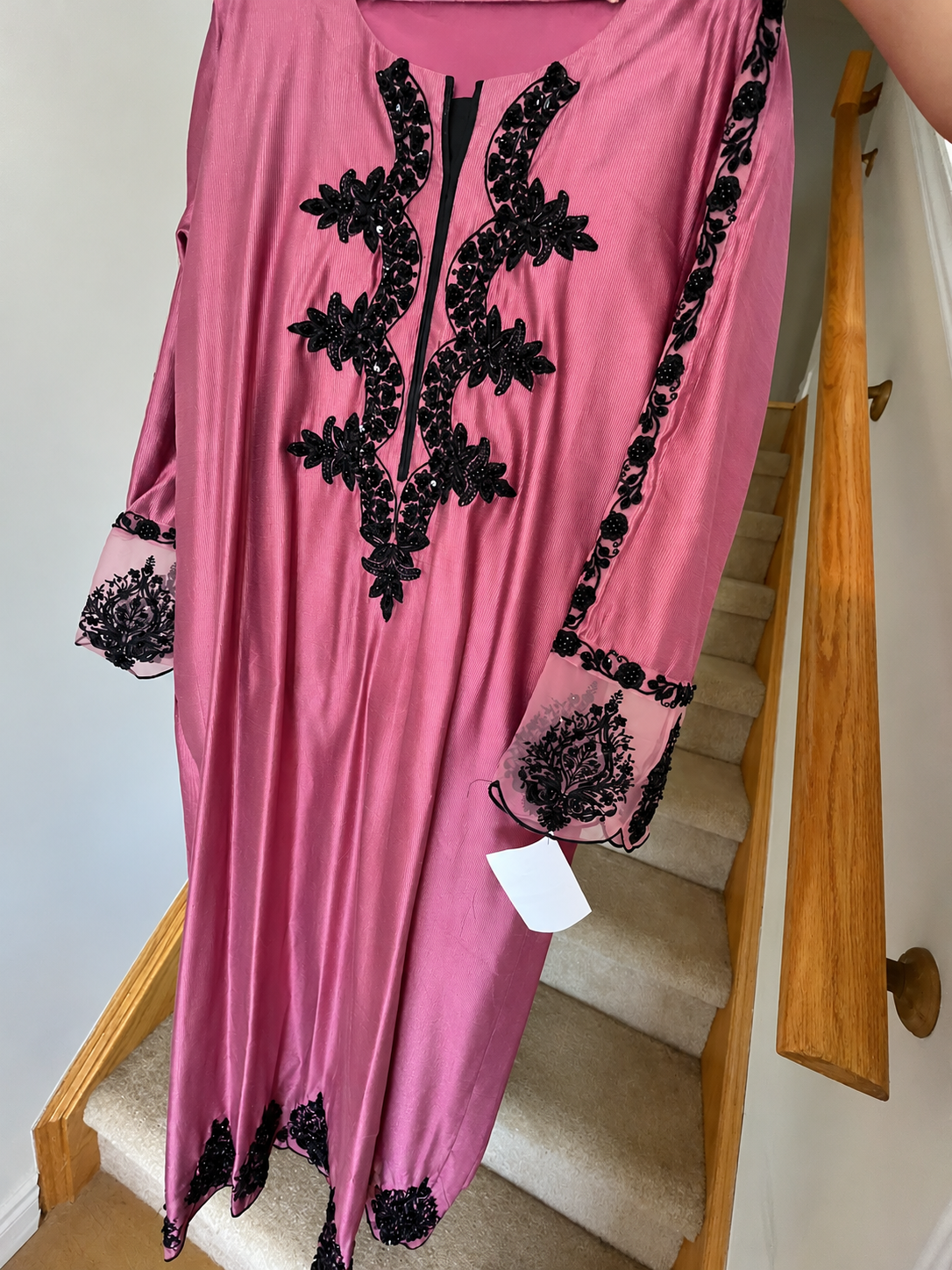 Fuchsia Bloom , Mauve Bloom  – Black Embellished Elegance