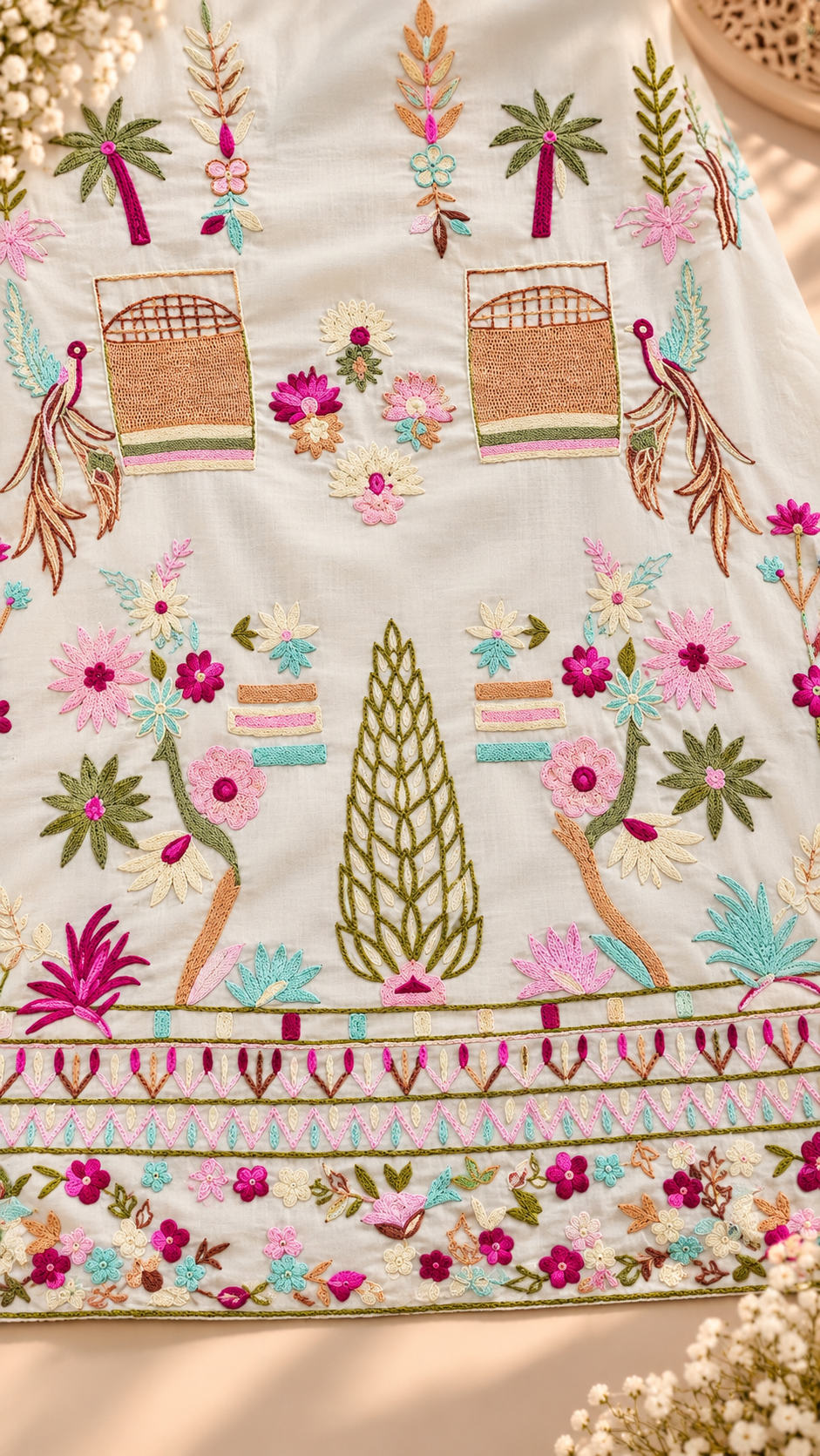 Enchanted Garden Hand-Embroidered Dress