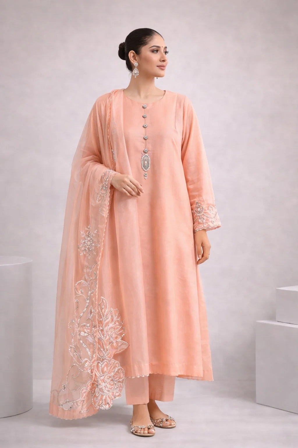 Pink Raw Silk Dress PRS -01