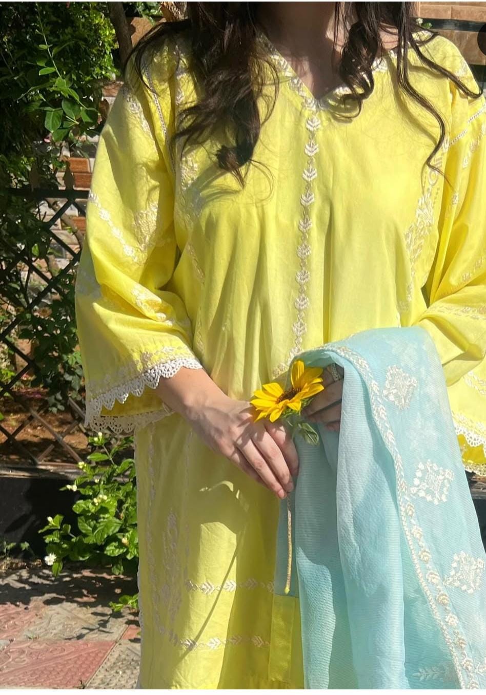 Lemon Breeze Embroidered Lawn Suit