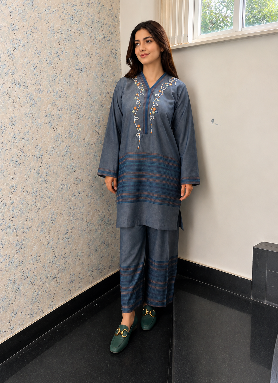Indigo Bloom Denim Set 💙