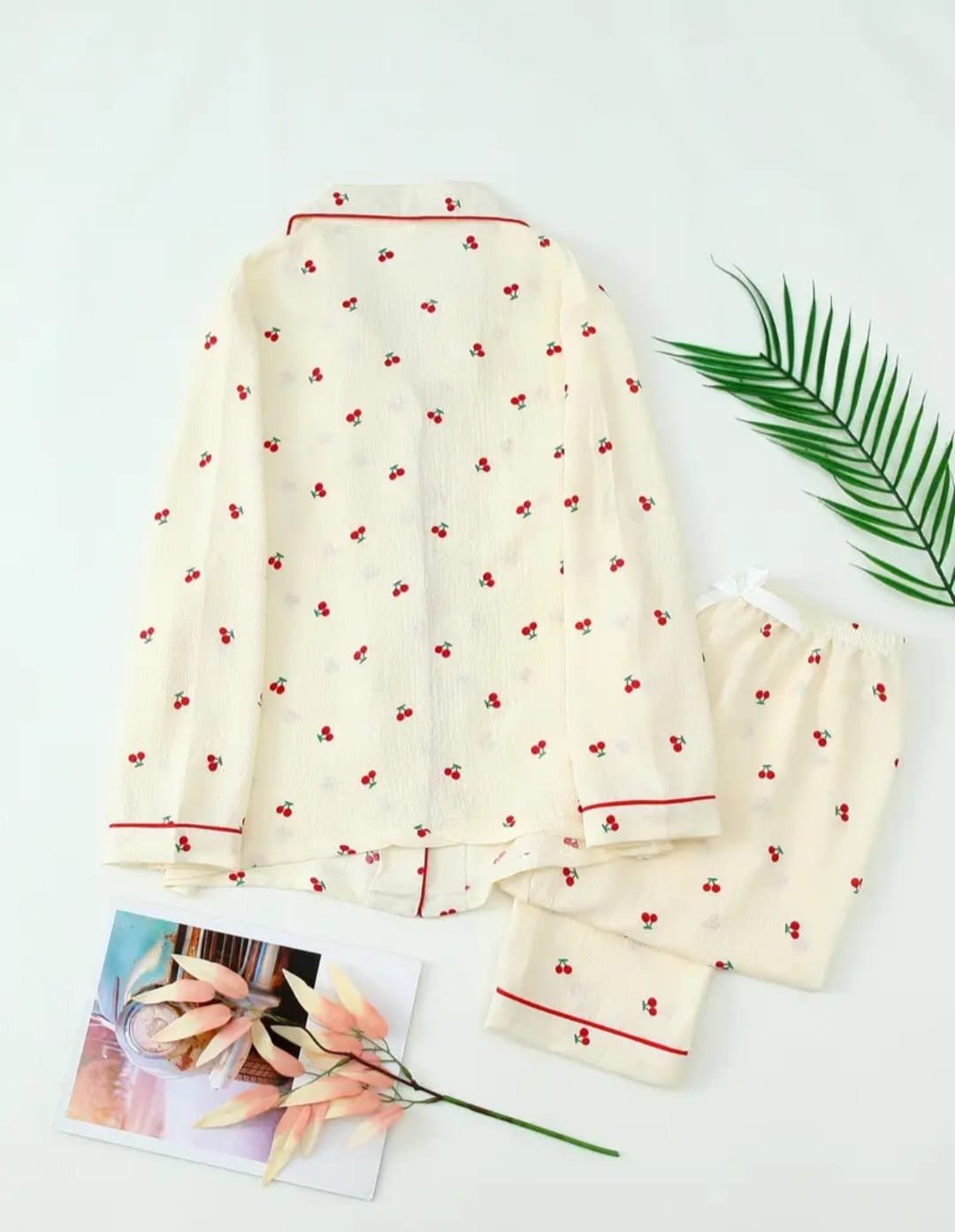 Second image of Women Sleepwear, Cherry Print/Apricot