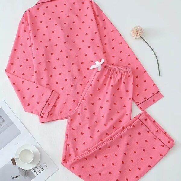 Women Sleepwear, Red Heart/Pink