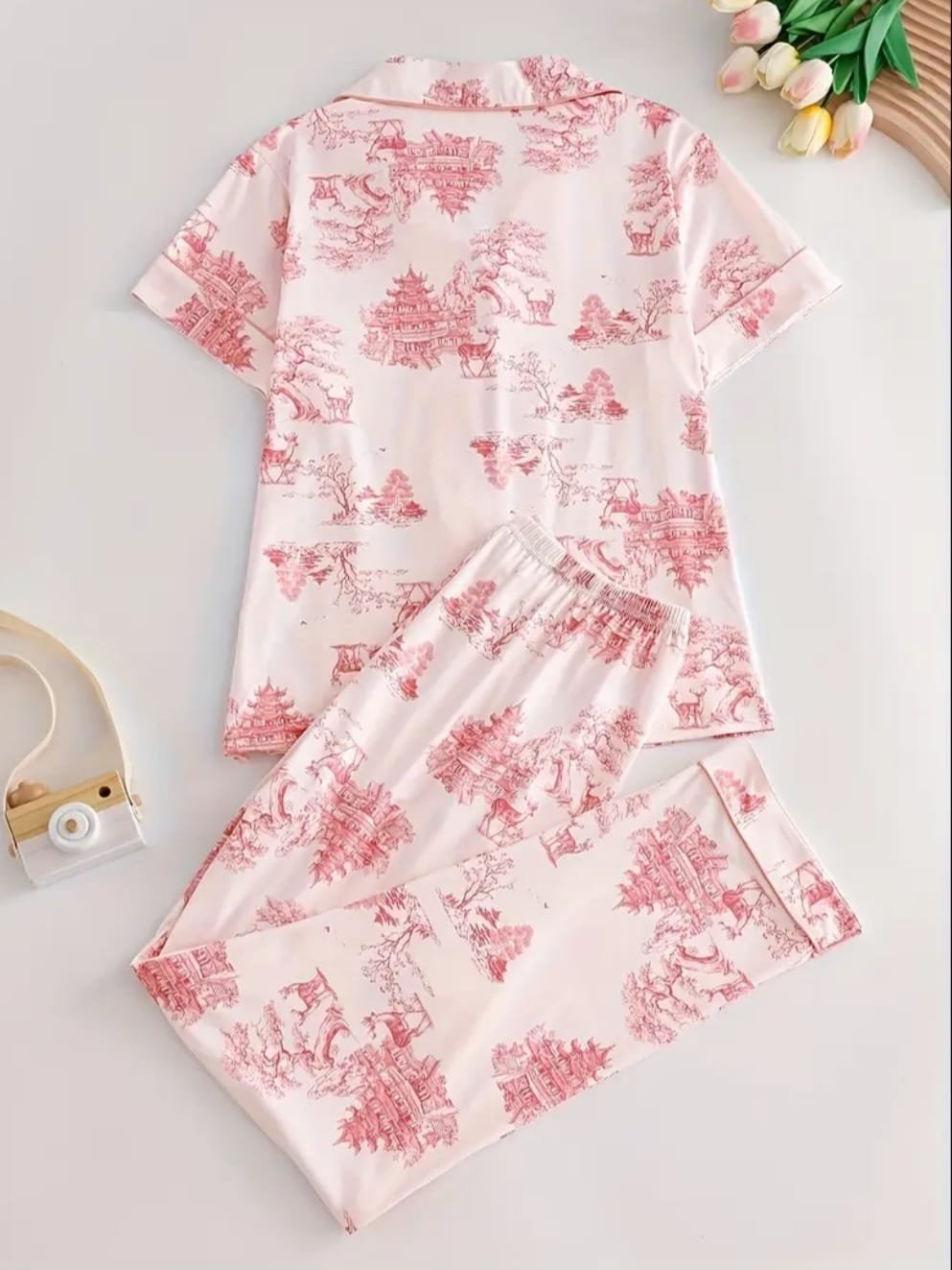 Second image of Women Sleepwear, Pink Trees/Peach