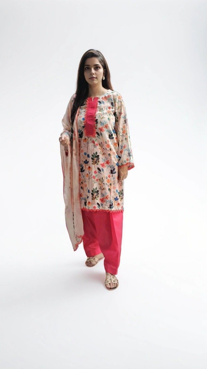 Summer Collection 3 Peace Dress (Pink White)