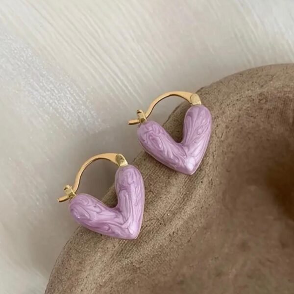 5 BUSINESS DAYS Peach Heart Earrings