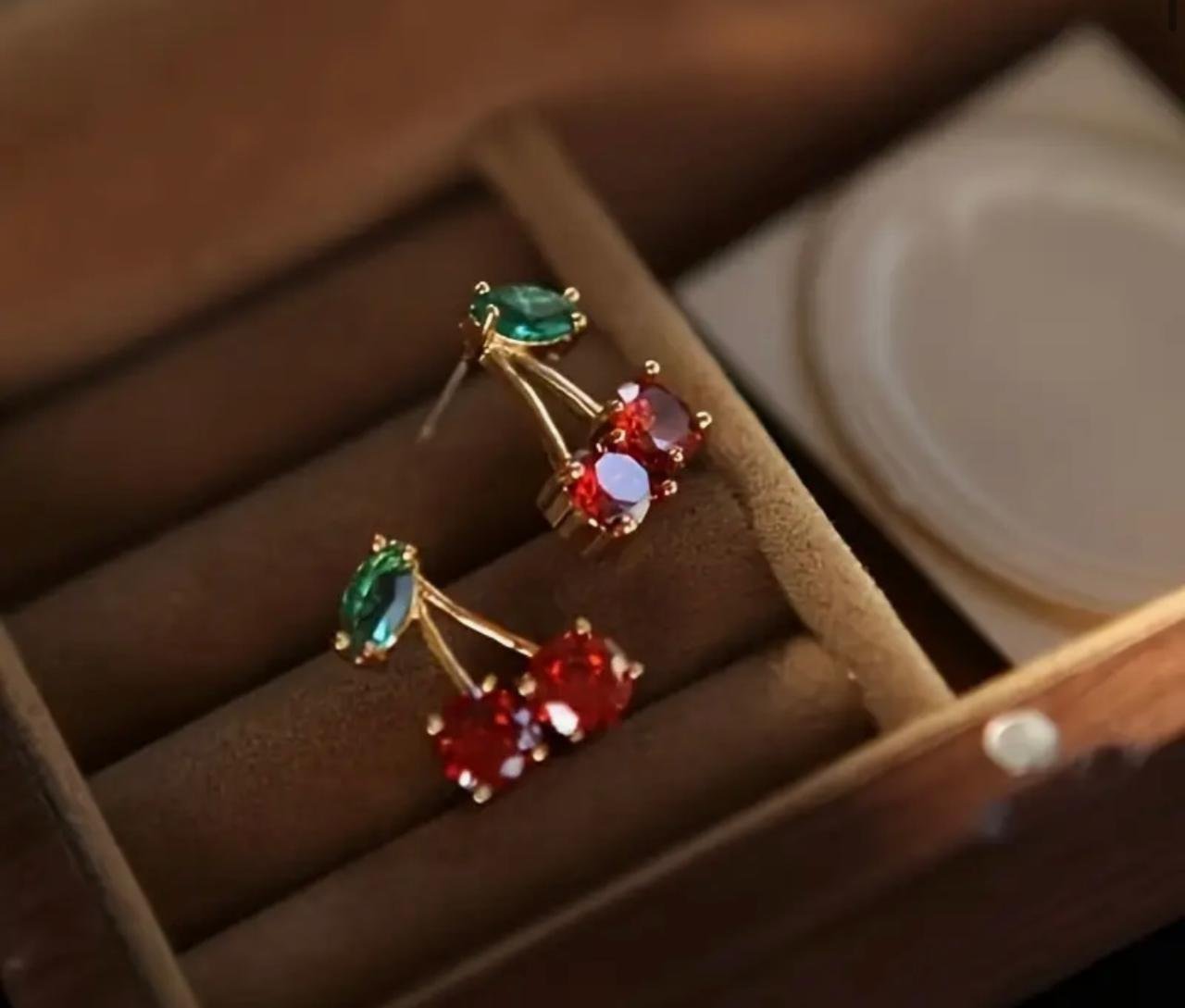 5 BUSINESS DAYS Charming Red Cherry Stud Earrings