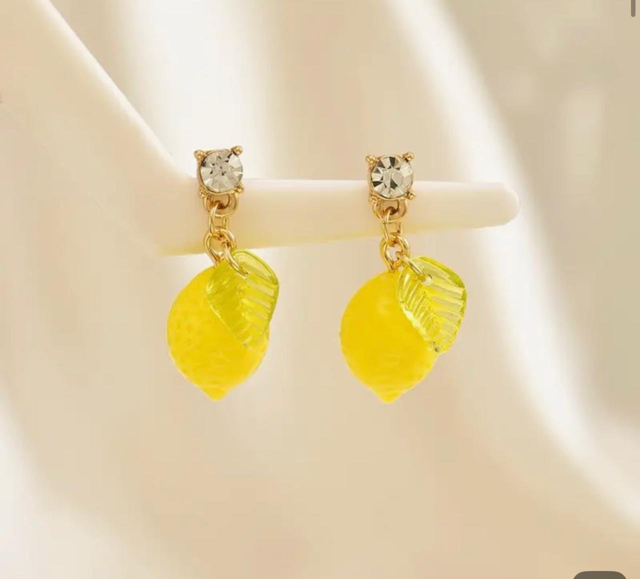 5 BUSINESS DAYS Yellow Lemon-Shaped Acrylic Earrings