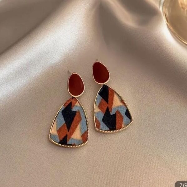 Stylish Earrings in Wine Red