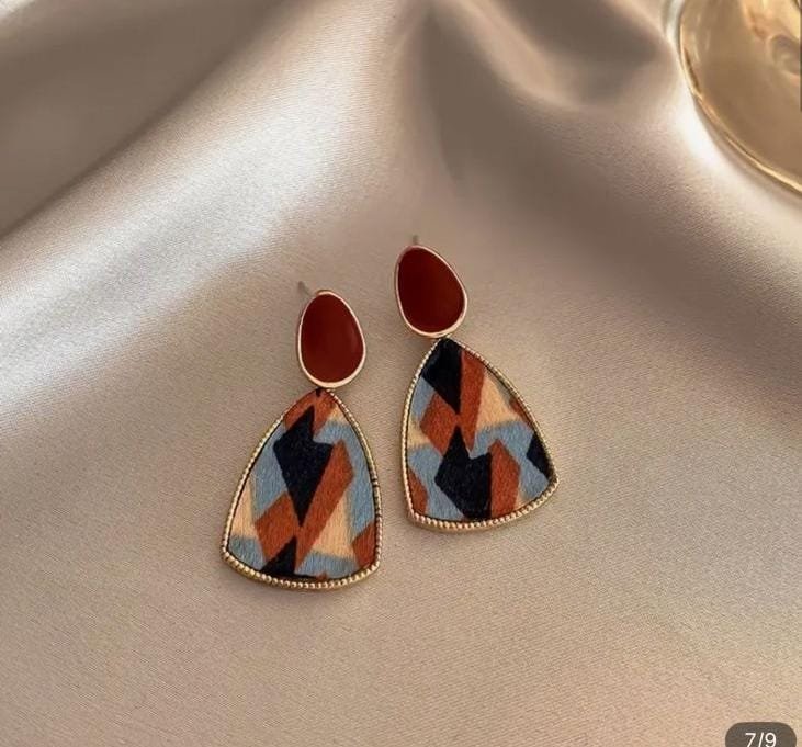Stylish Earrings in Wine Red